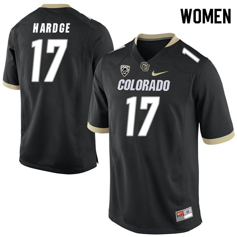 Women #17 Isaiah Hardge Colorado Buffaloes College Football Jerseys Stitched Sale-Black